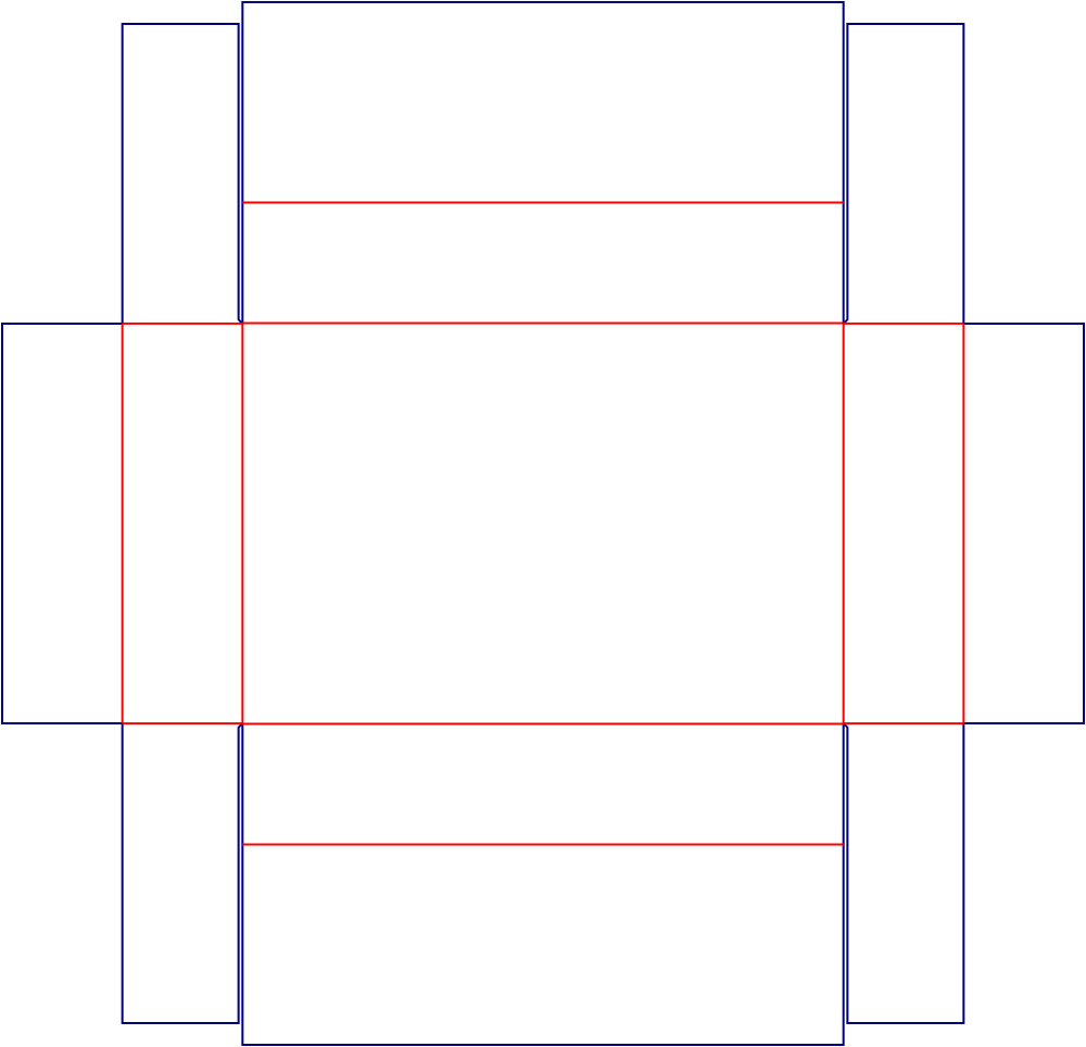 Insert box with dust flap dieline 310224