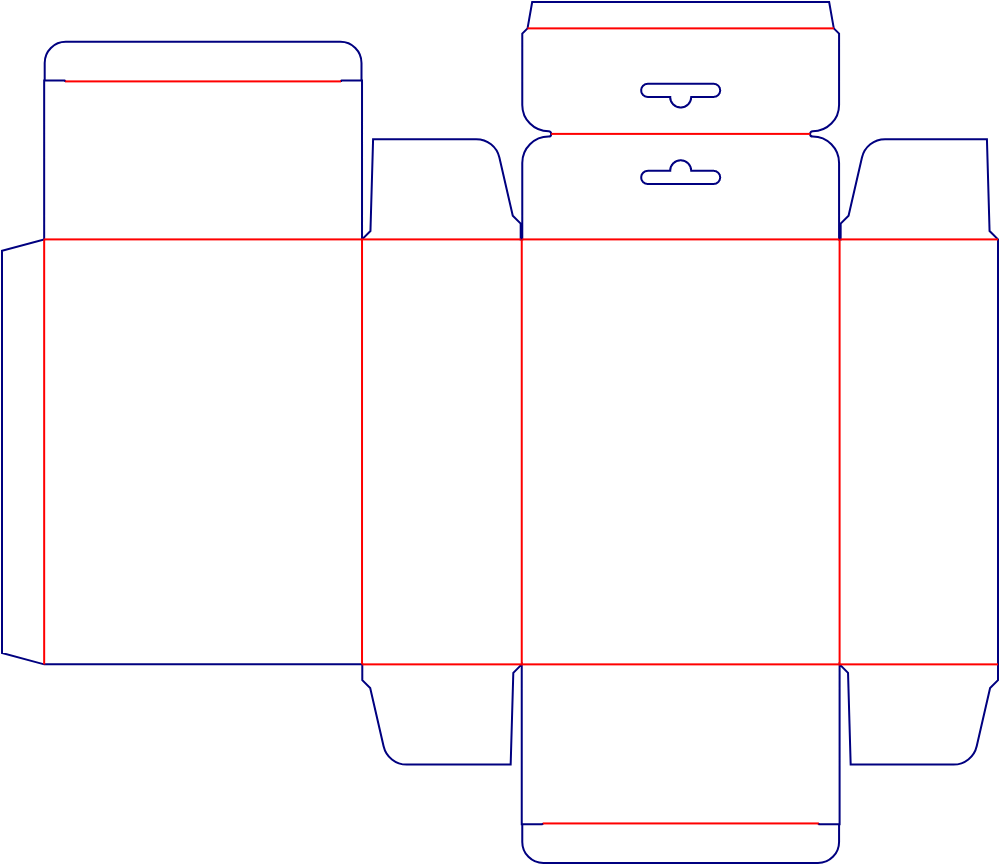 吊孔反向插锁盒刀版图
