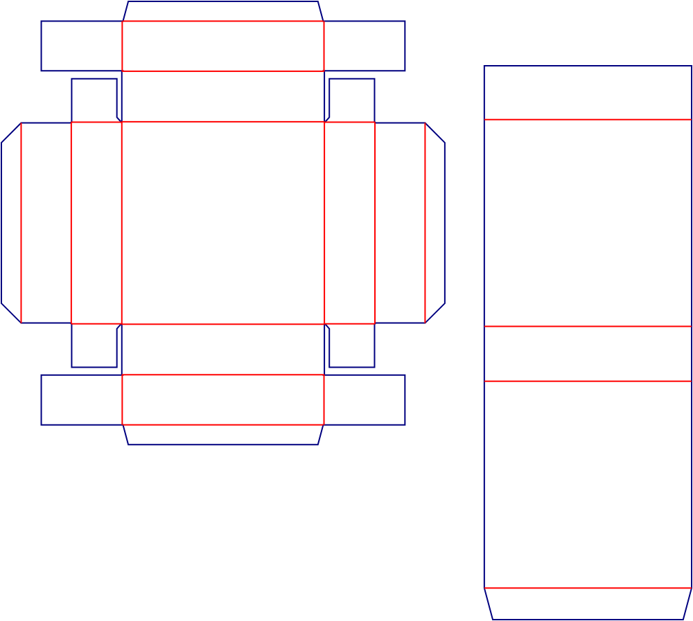 Sleeve drawer box dieline 128080