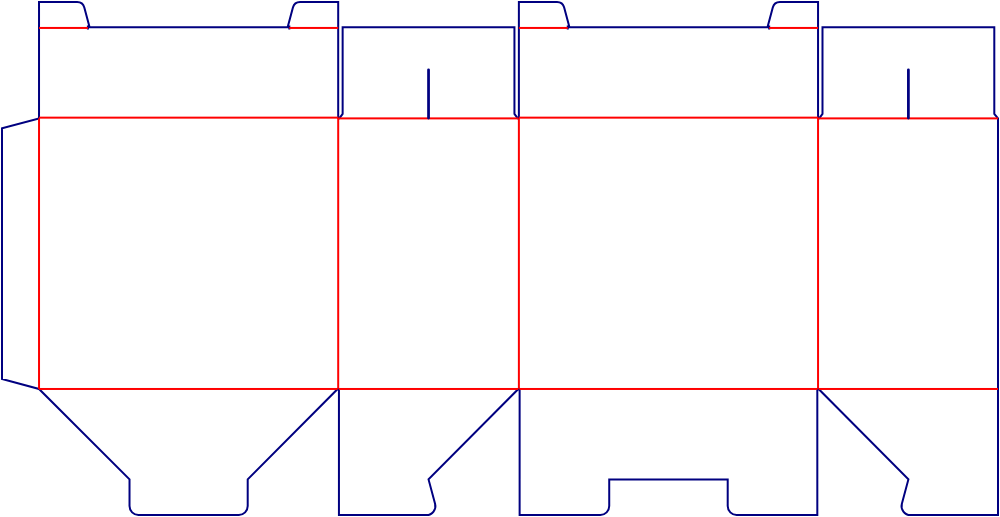 Double open lock bottom box dieline 103020