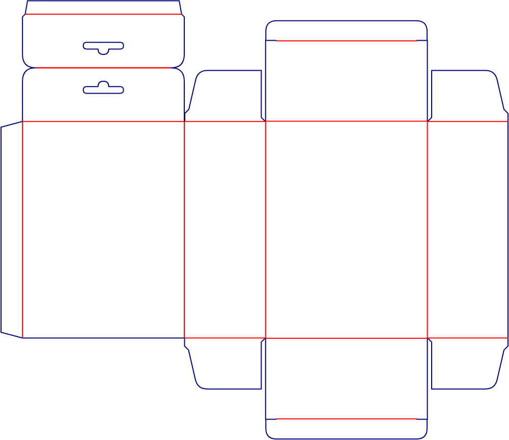 后开吊孔正向插锁盒刀版图