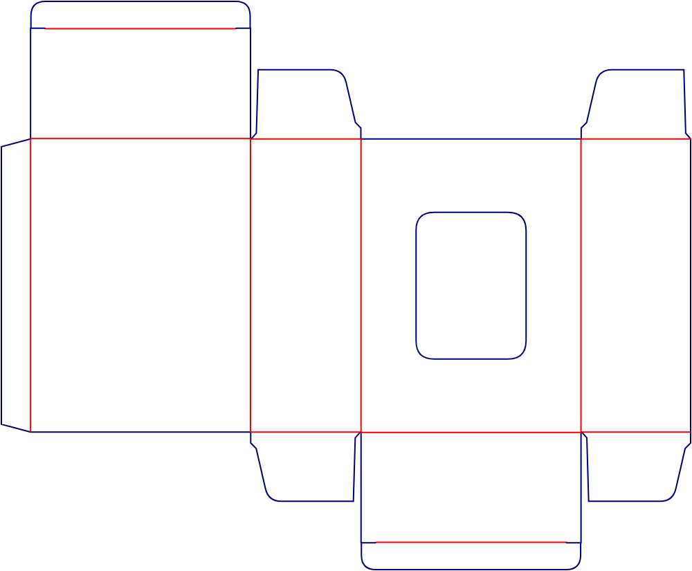 包装样机100014包装管式盒开窗盒反向插锁盒双插盒