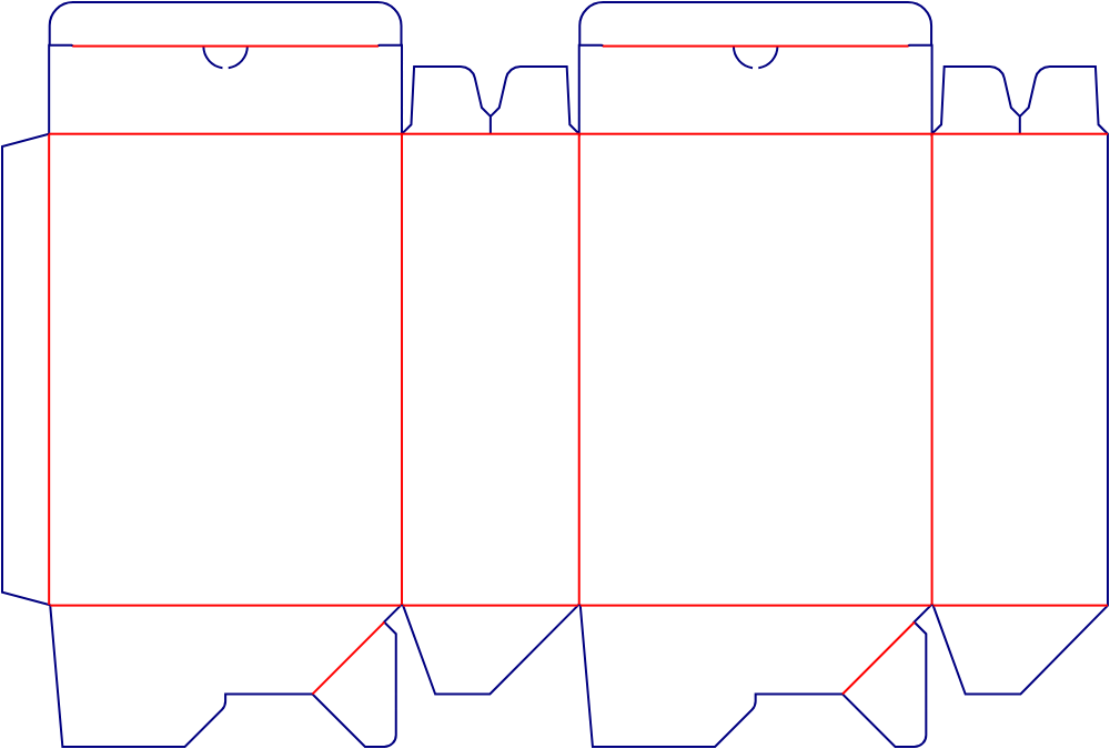 Tuck end box dieline 102281