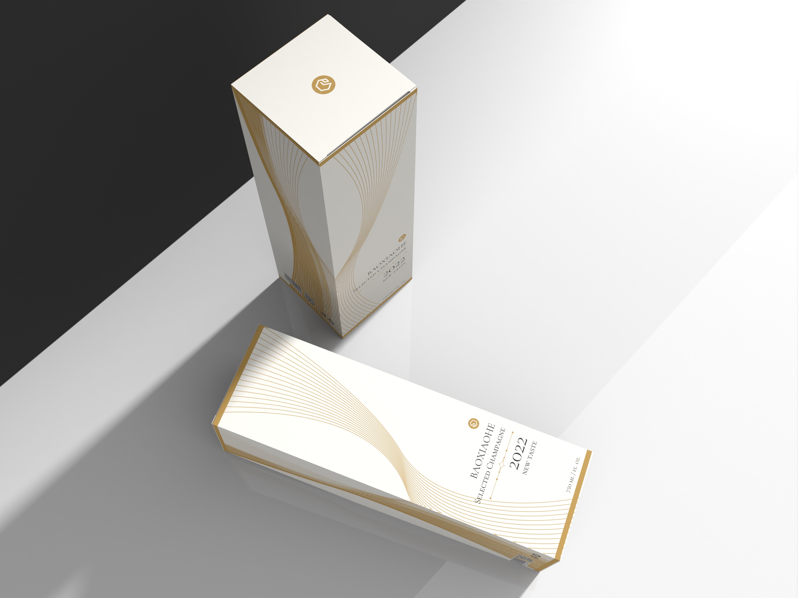 包小盒洋酒包装盒设计3d效果图