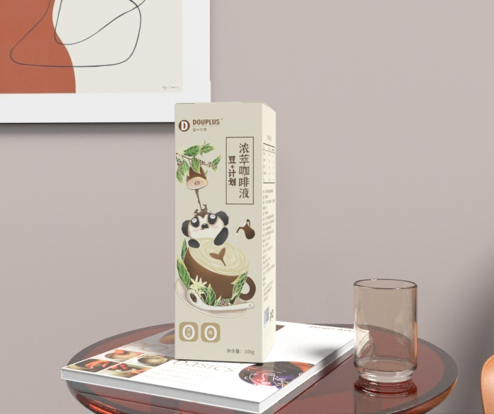 国潮手绘豆+计划浓萃咖啡液包装设计