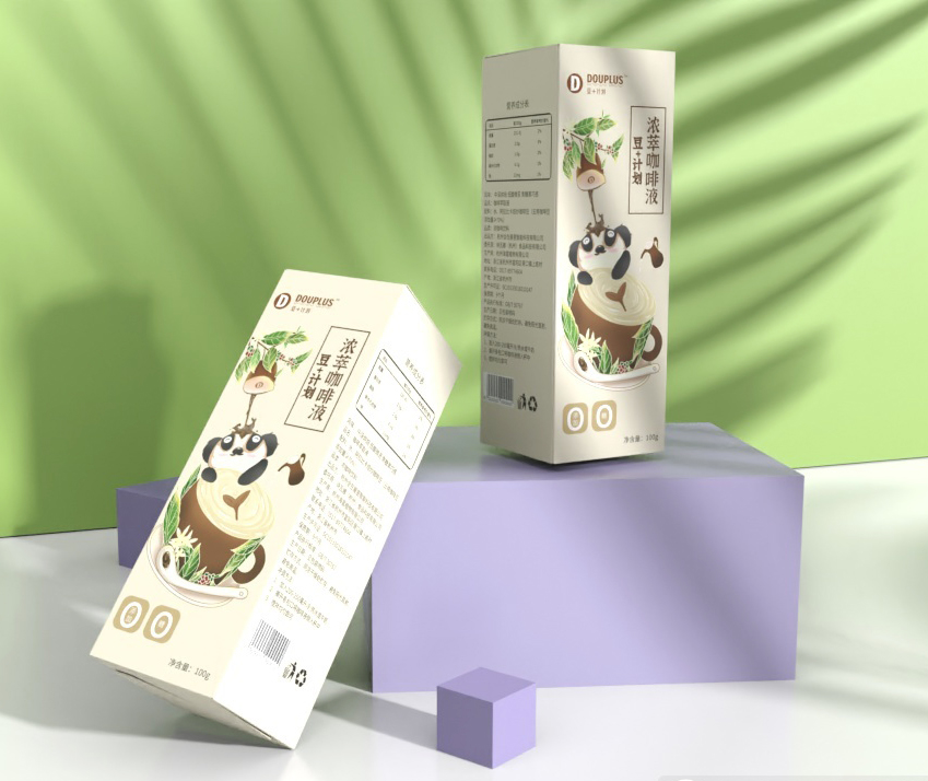 国潮手绘豆+计划浓萃咖啡液包装设计