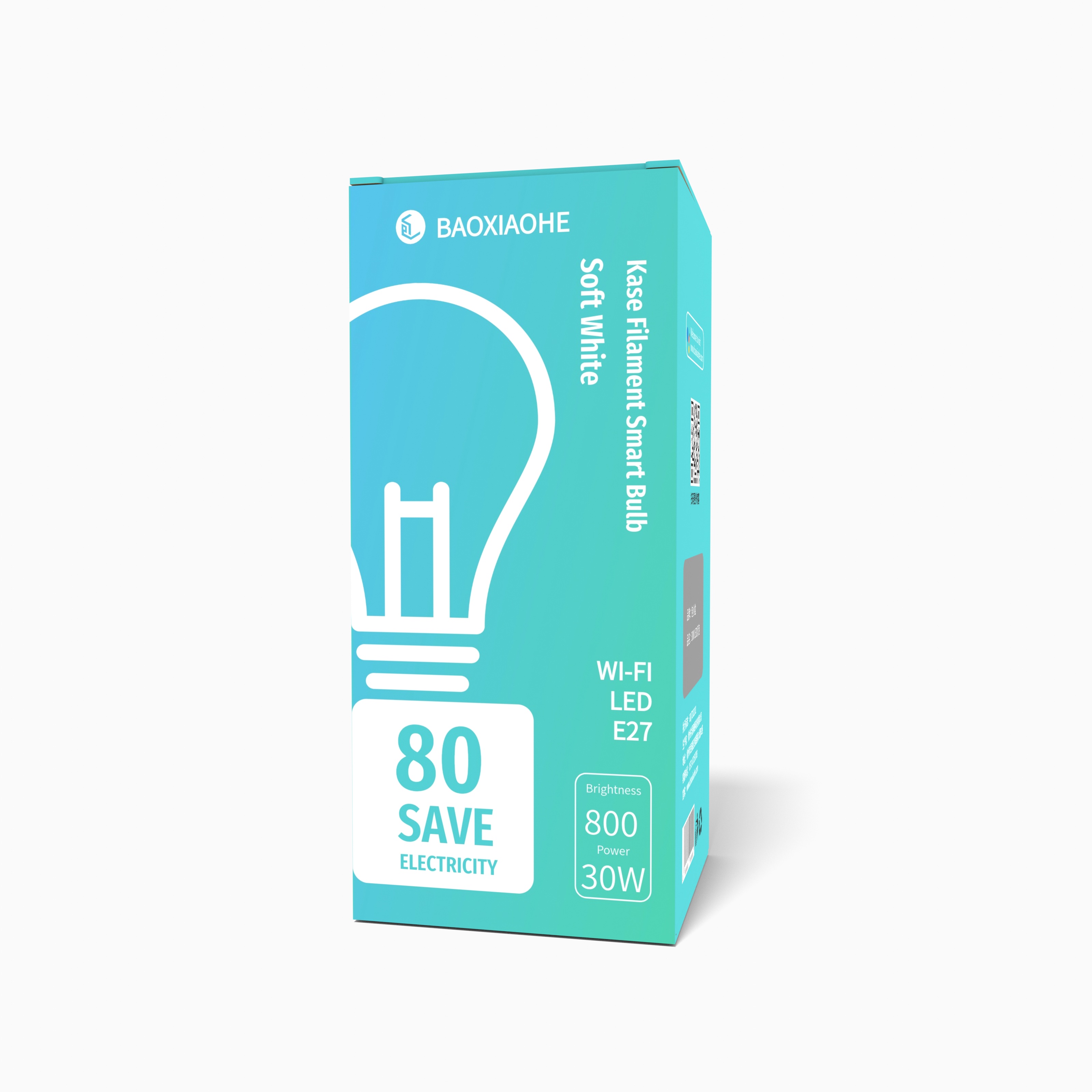 包小盒简约智能灯泡纸盒包装设计