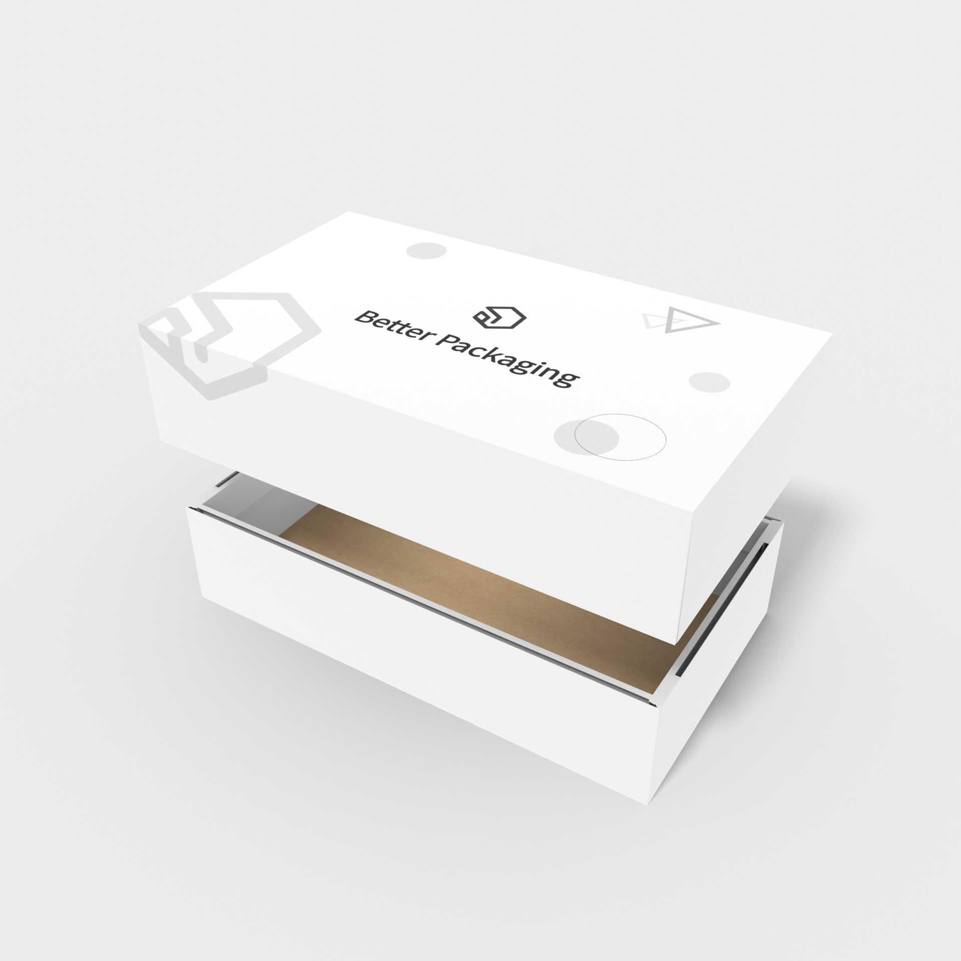 包小盒到底V槽天地盖3d样机