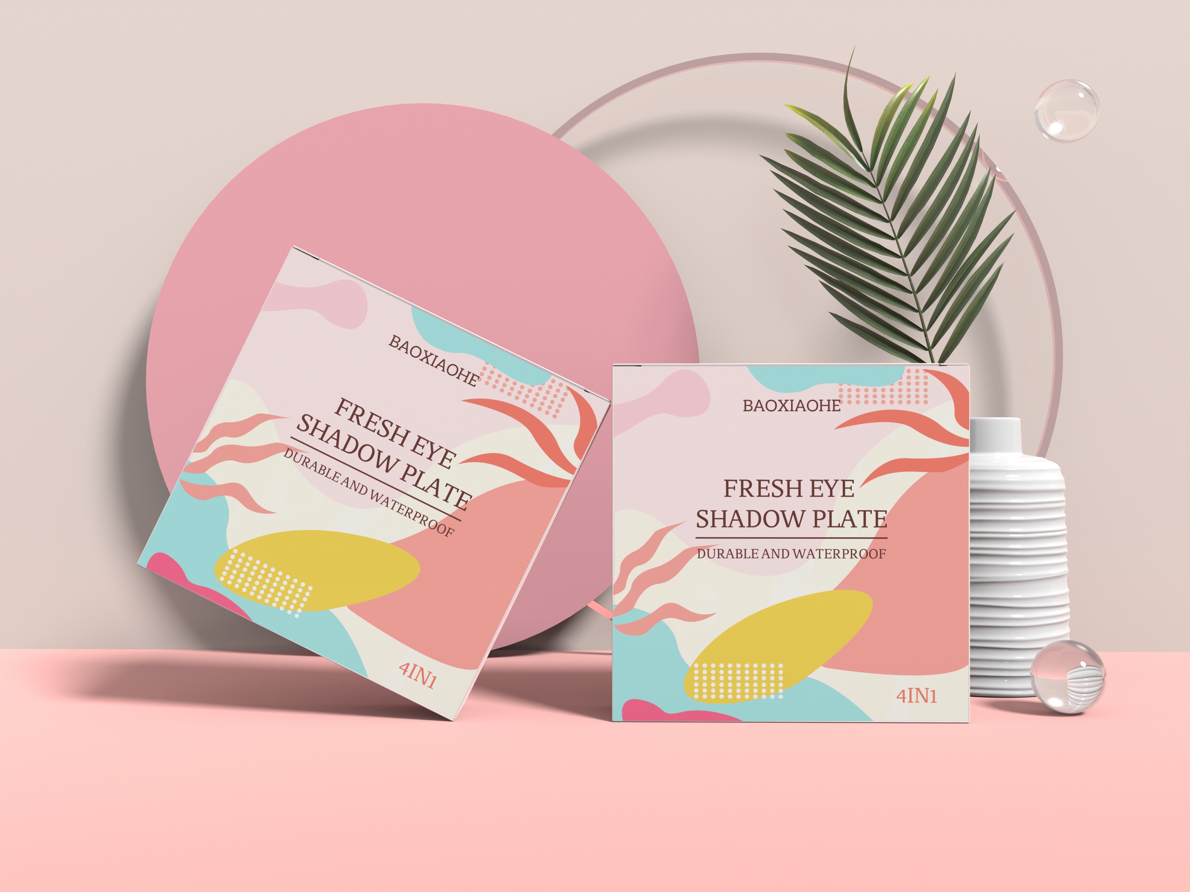 包小盒眼影盘纸盒包装设计展开图